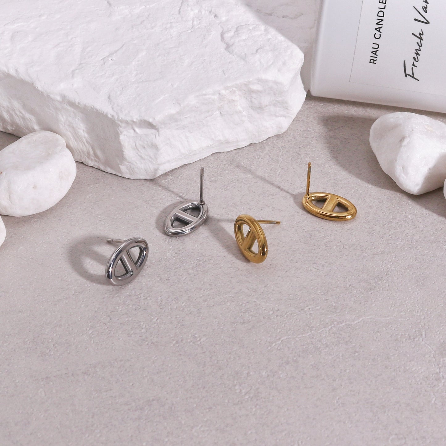 Brinkley Minimalist Steel Stud Earrings