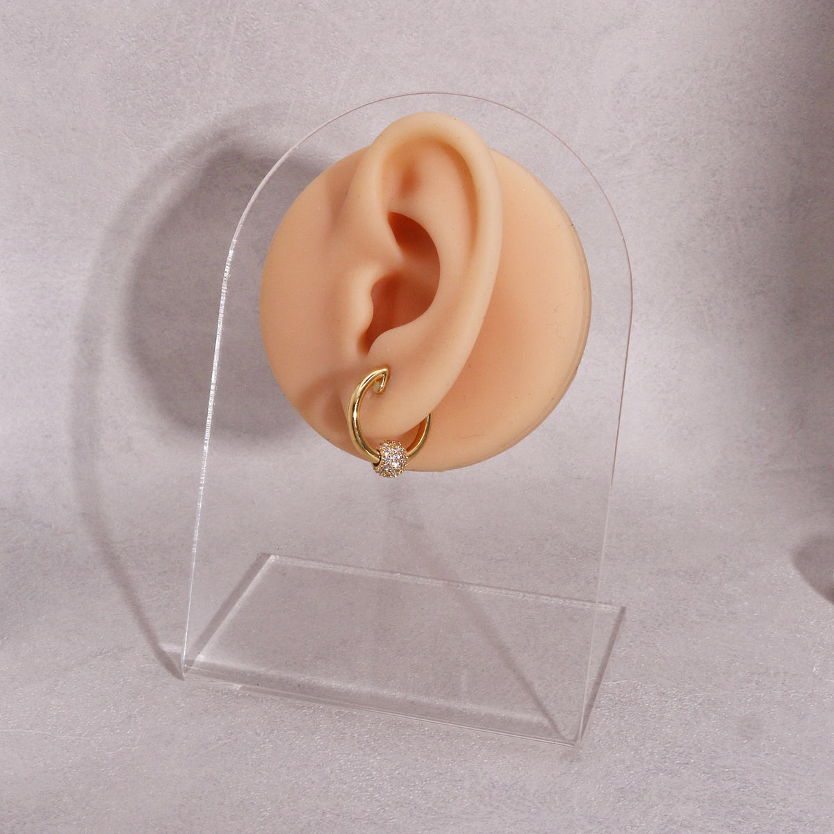 Arianna Pave CZ Ball Hoop Drop Earrings