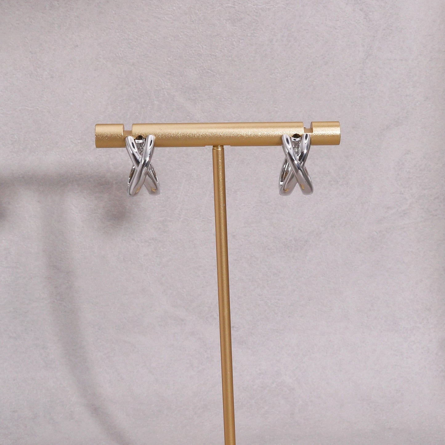 Charlotte Minimalist Cross Styled Hoop Earrings