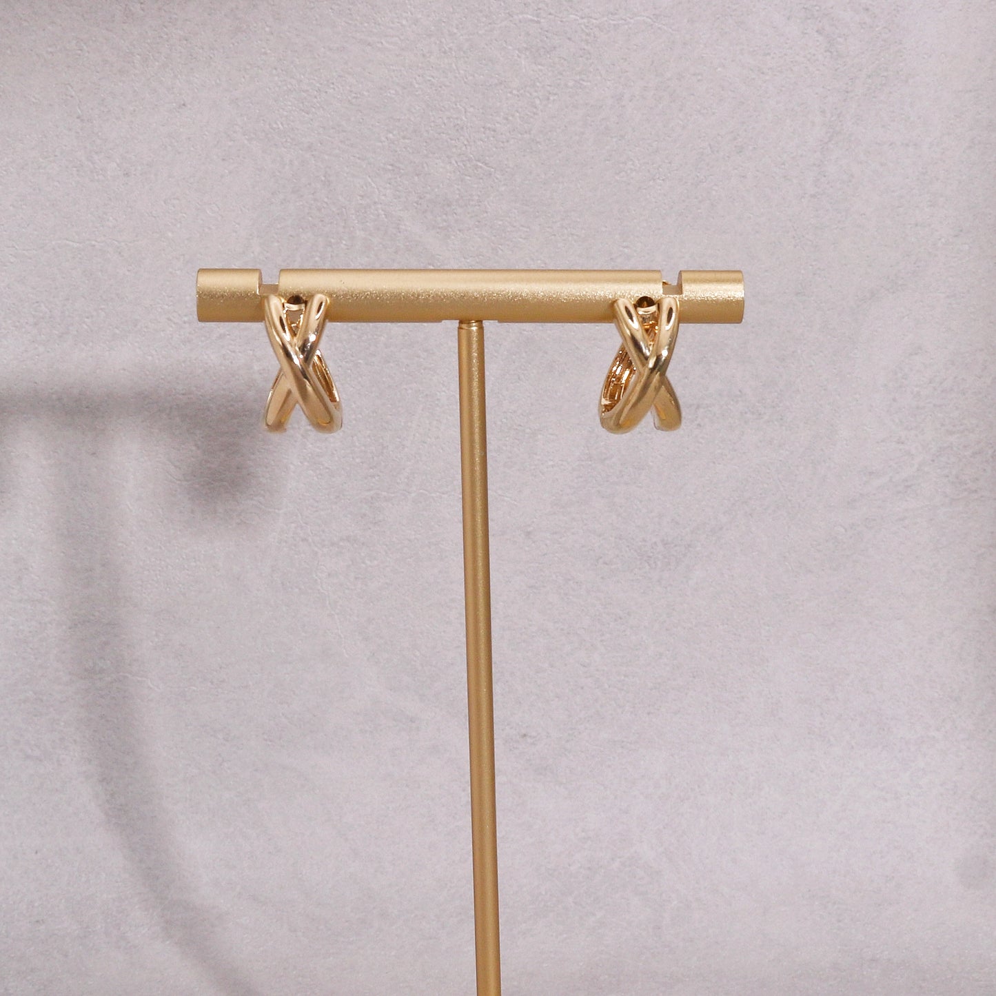 Charlotte Minimalist Cross Styled Hoop Earrings