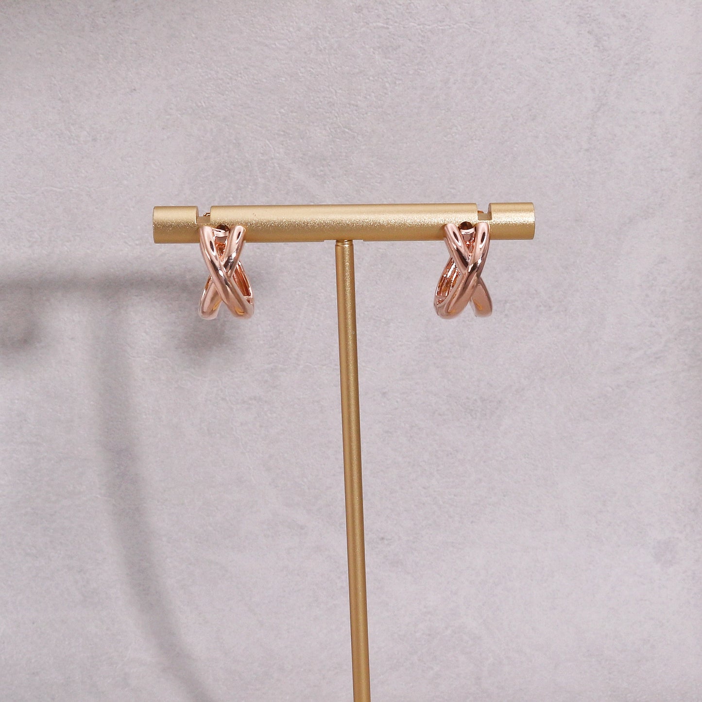 Charlotte Minimalist Cross Styled Hoop Earrings