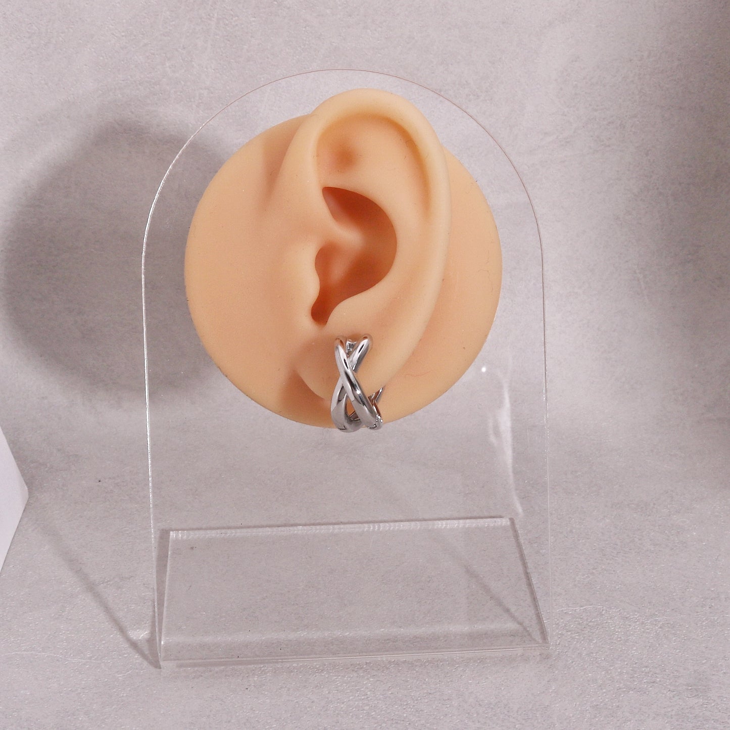 Charlotte Minimalist Cross Styled Hoop Earrings