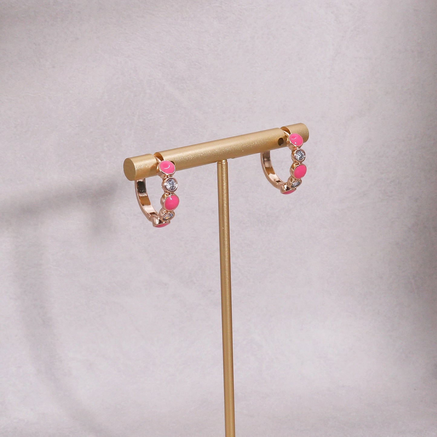 Julia Enamel CZ Hoop Earrings