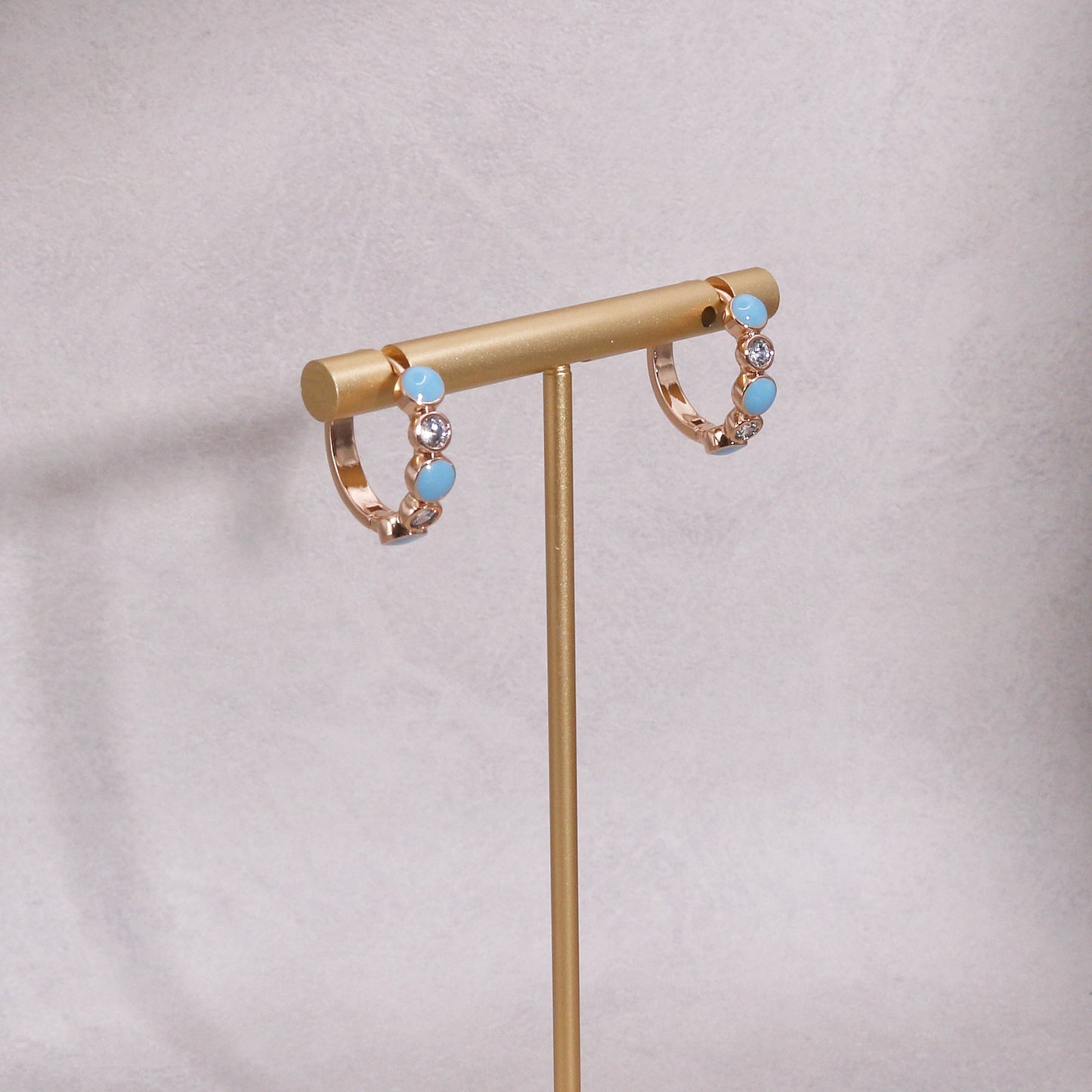 Julia Enamel CZ Hoop Earrings