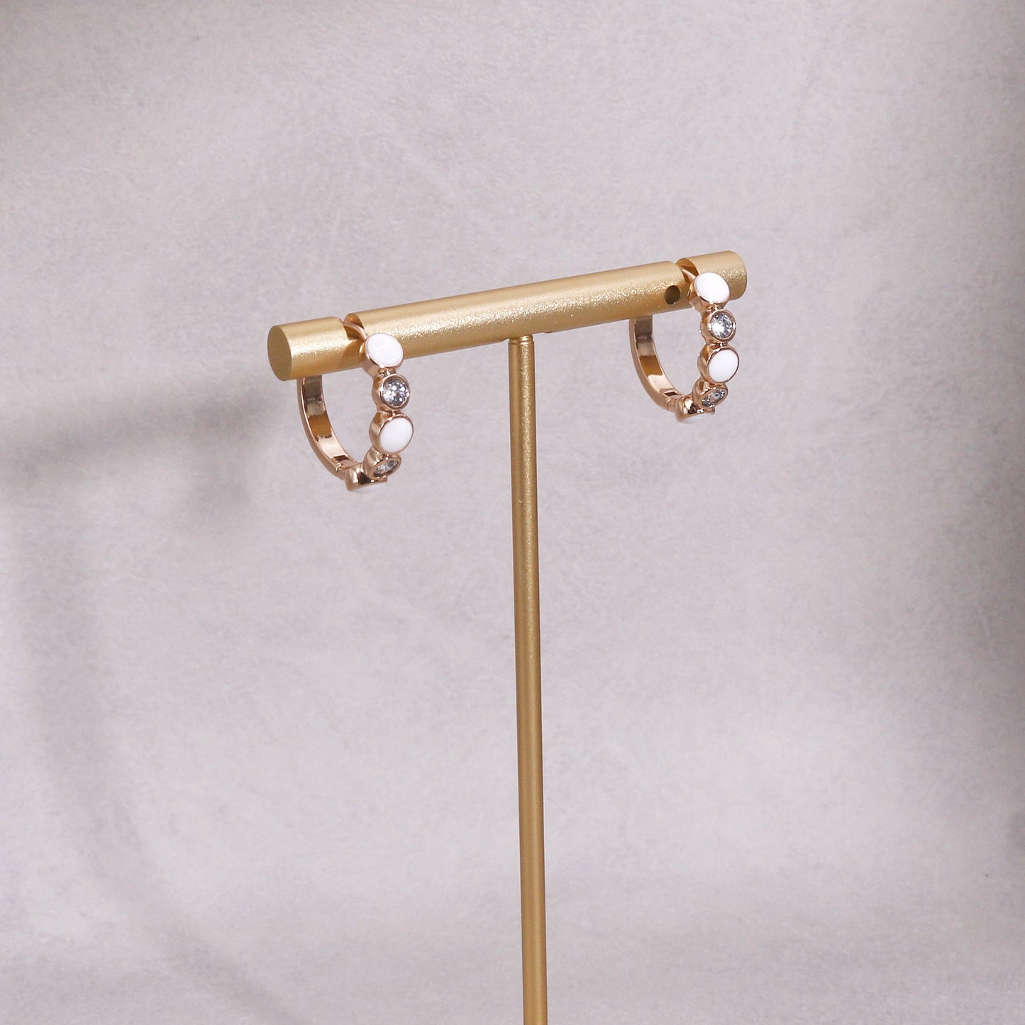 Julia Enamel CZ Hoop Earrings