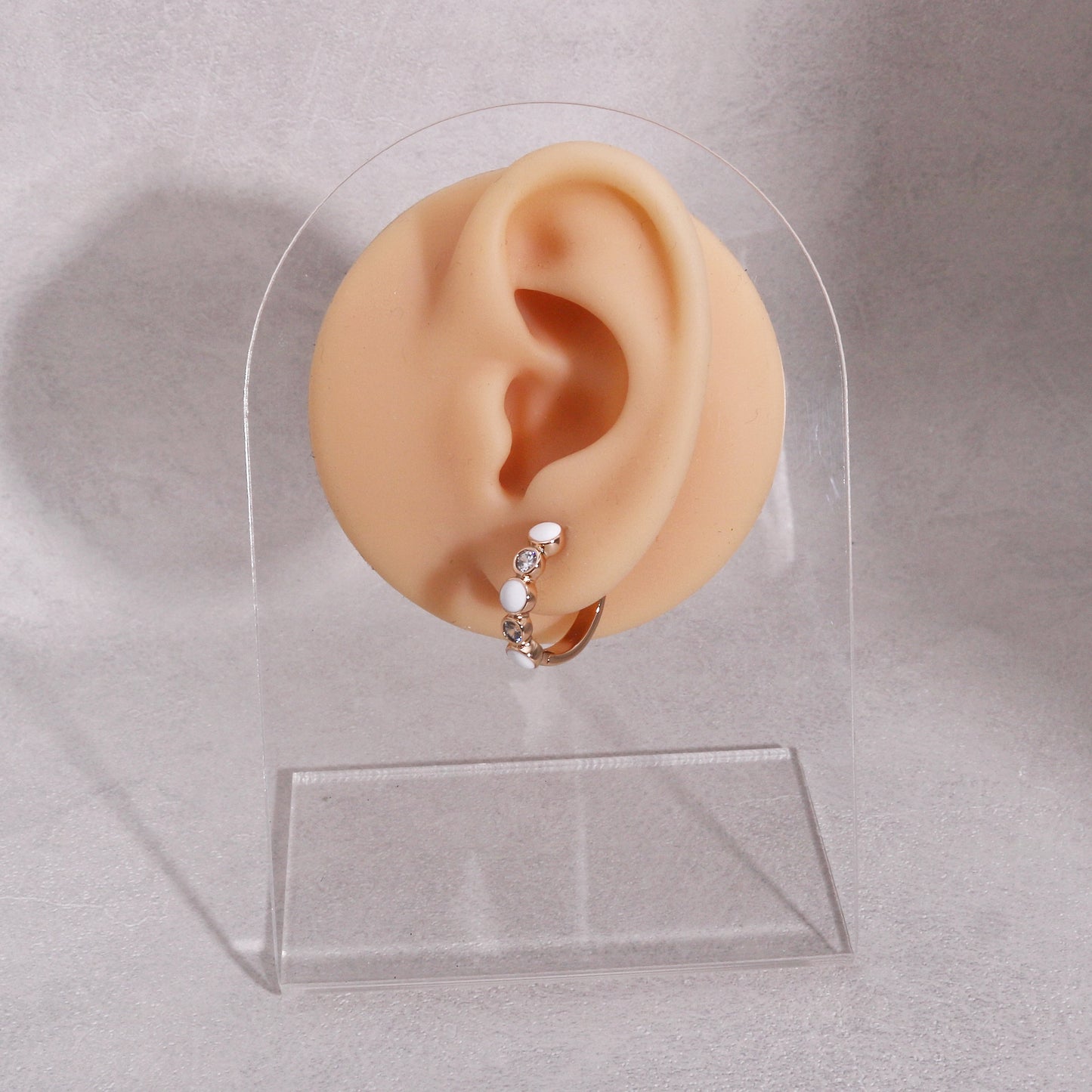 Julia Enamel CZ Hoop Earrings