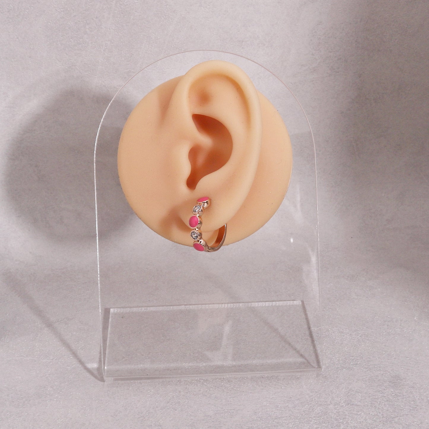 Julia Enamel CZ Hoop Earrings
