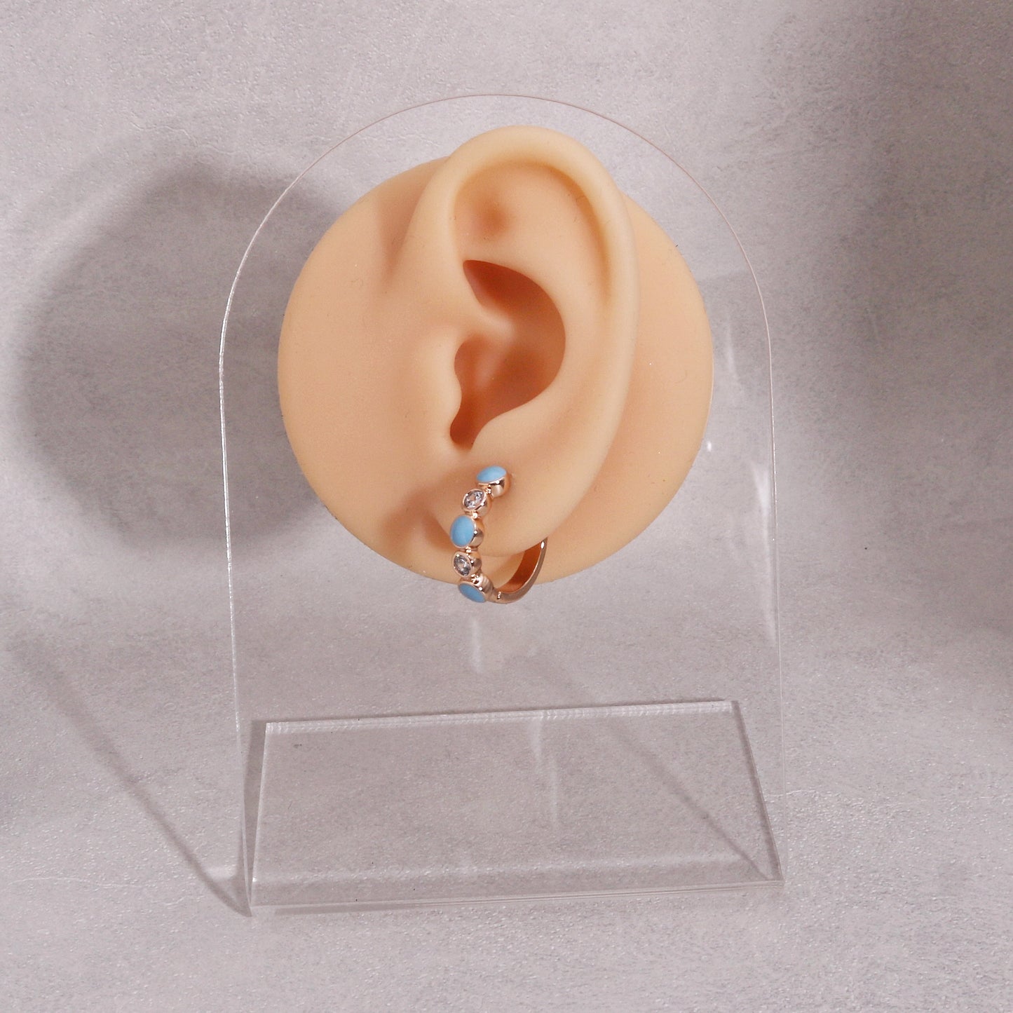 Julia Enamel CZ Hoop Earrings