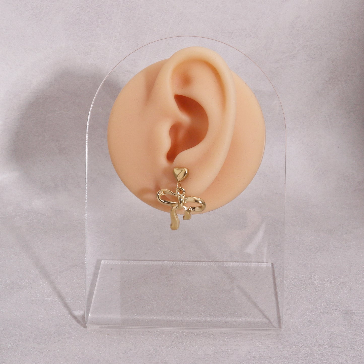 Colette Non-Tarnish Steel Bow Tie Ribbon Dangle Earrings