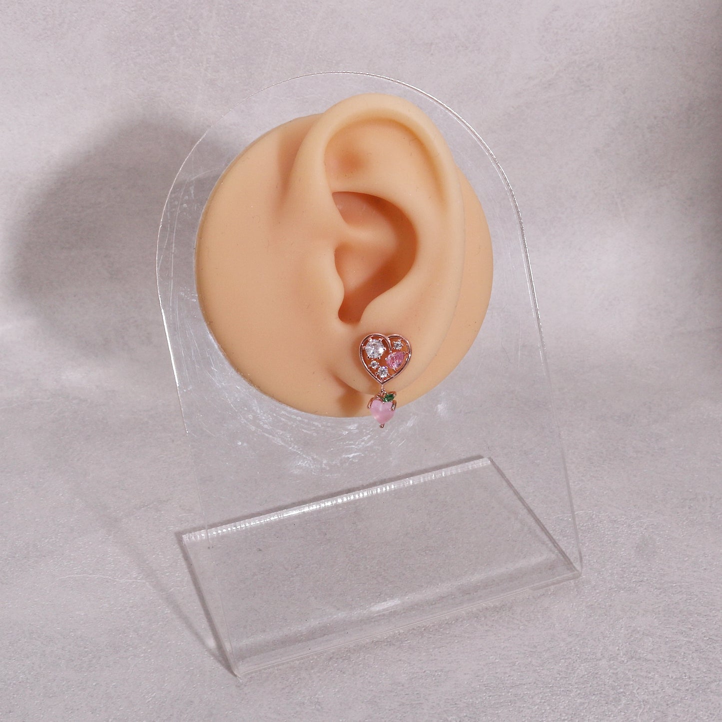 Natalie Asymmetrical Heart Crystal Dangle Earrings