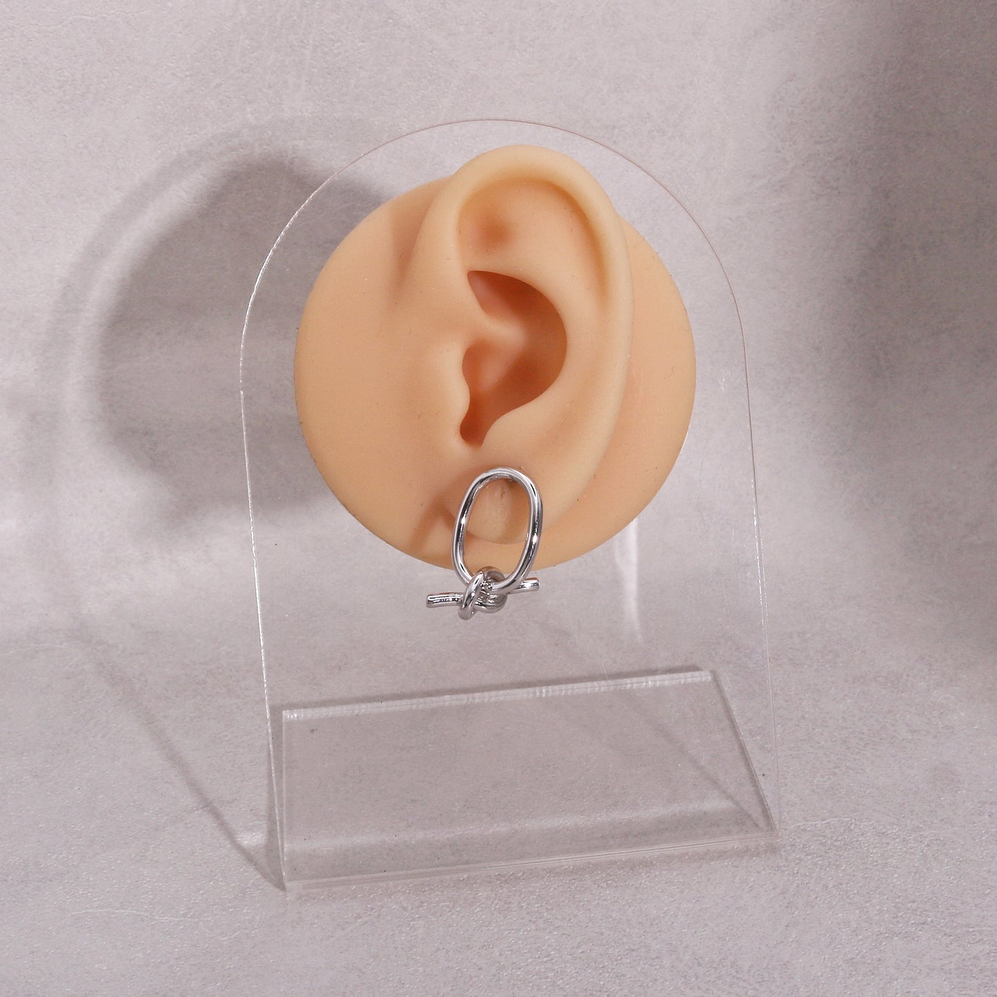 Charleigh Unique Metal Oval with Knot Dangle Earrings