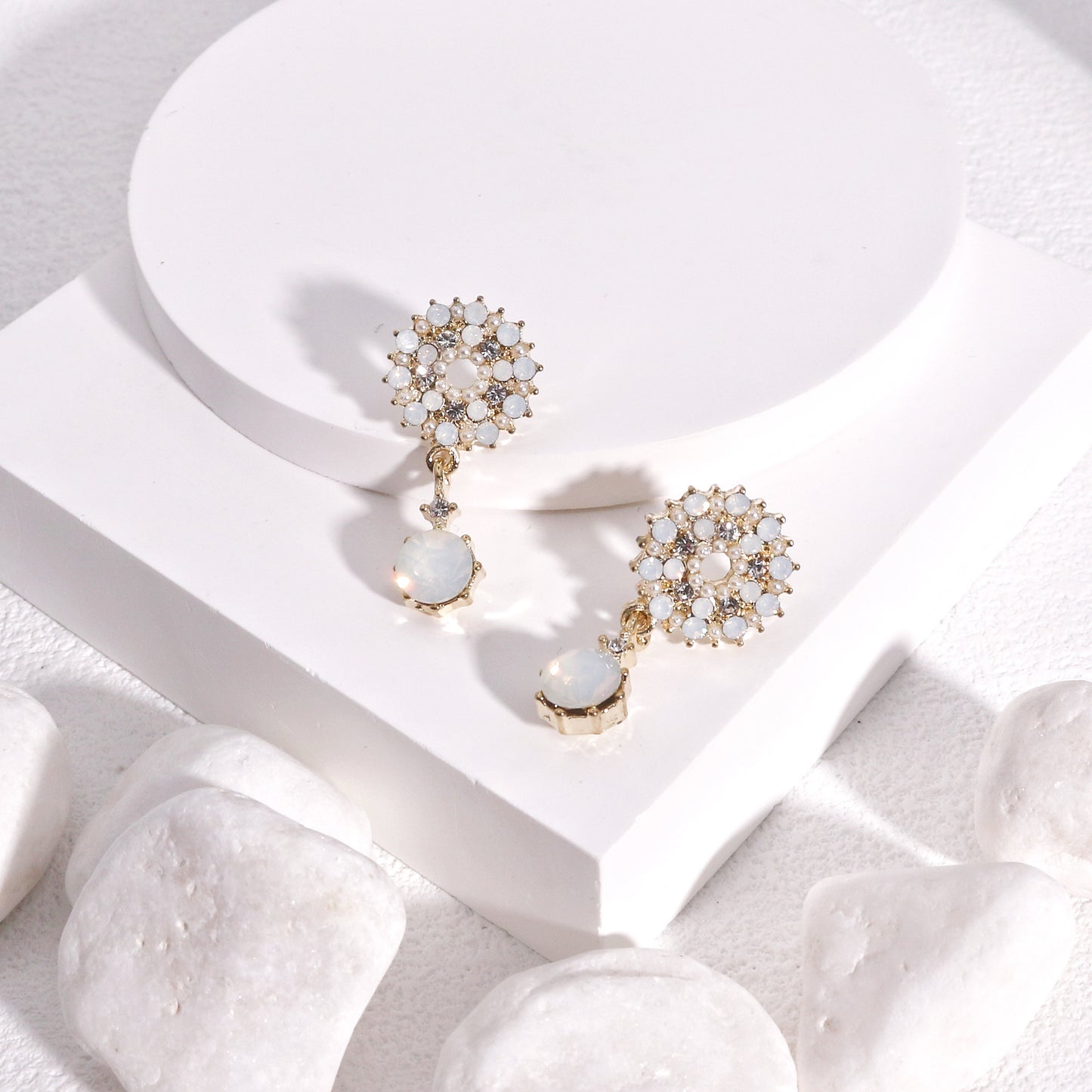 Crystal Starburst Drop Dangle Earrings