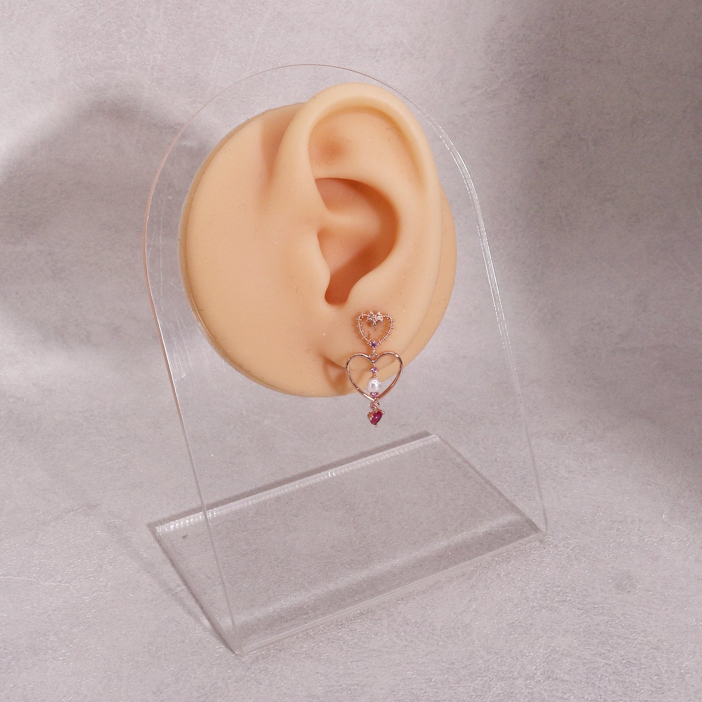 Avelyn Asymmetrical Heart Pearl Dangle Earrings