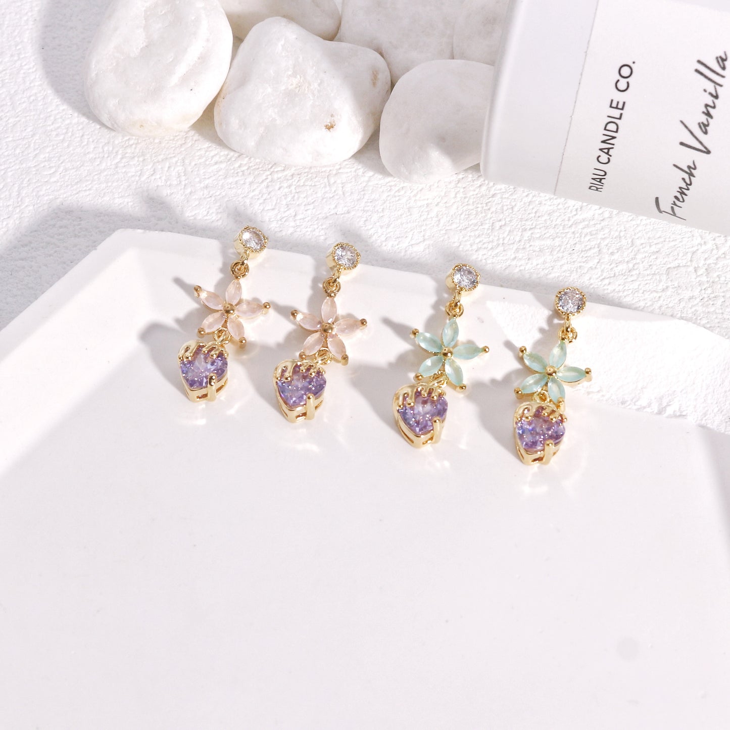 Isla Crystal Gem Dangle Earrings