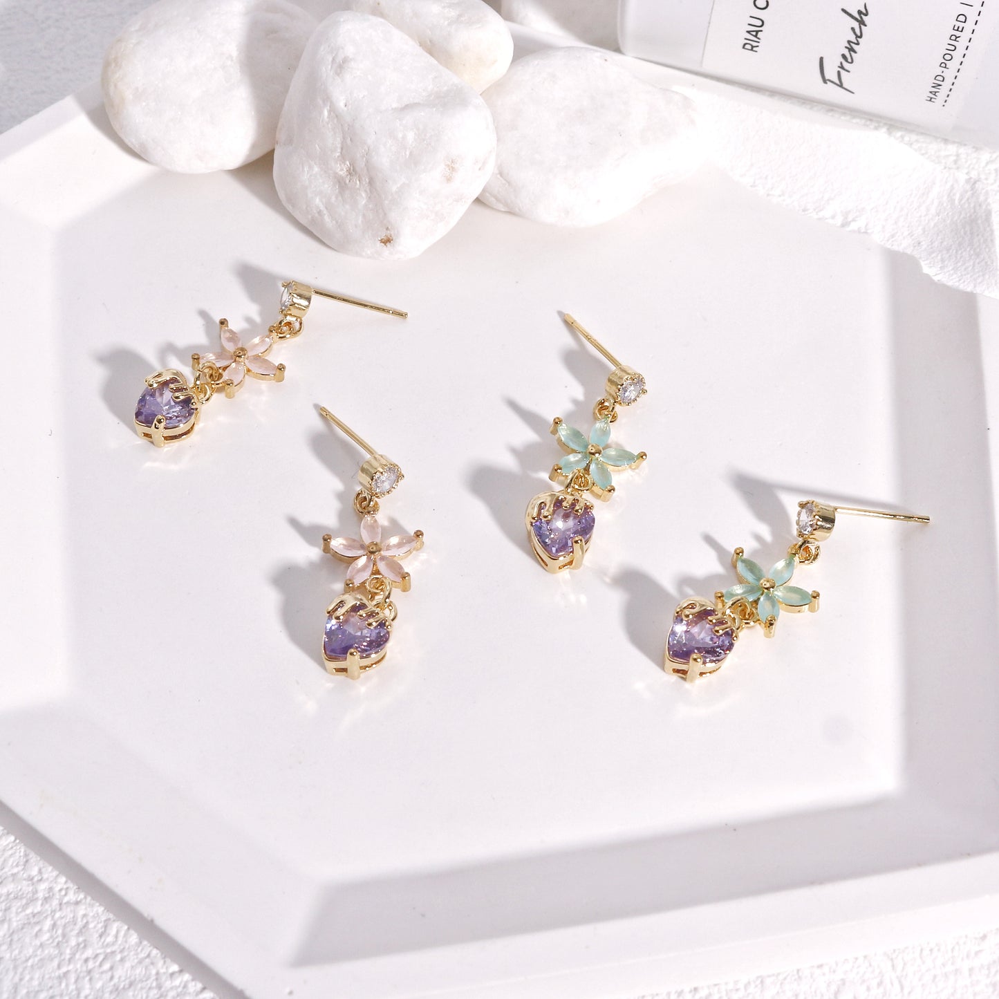 Isla Crystal Gem Dangle Earrings