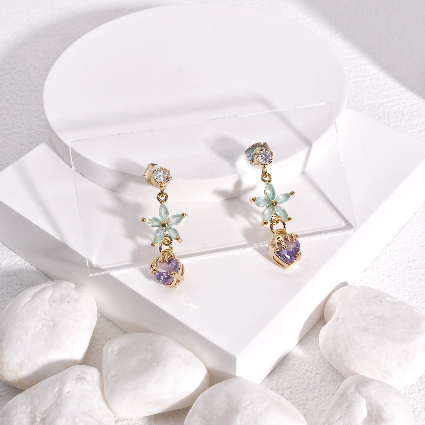 Isla Crystal Gem Dangle Earrings