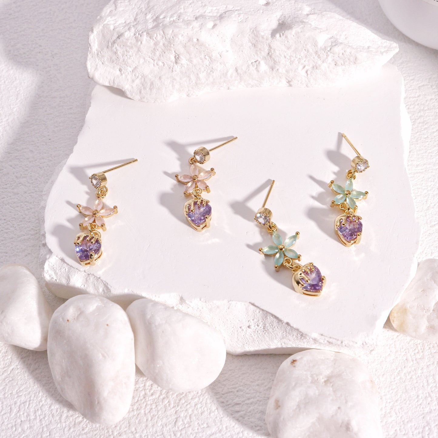 Isla Crystal Gem Dangle Earrings