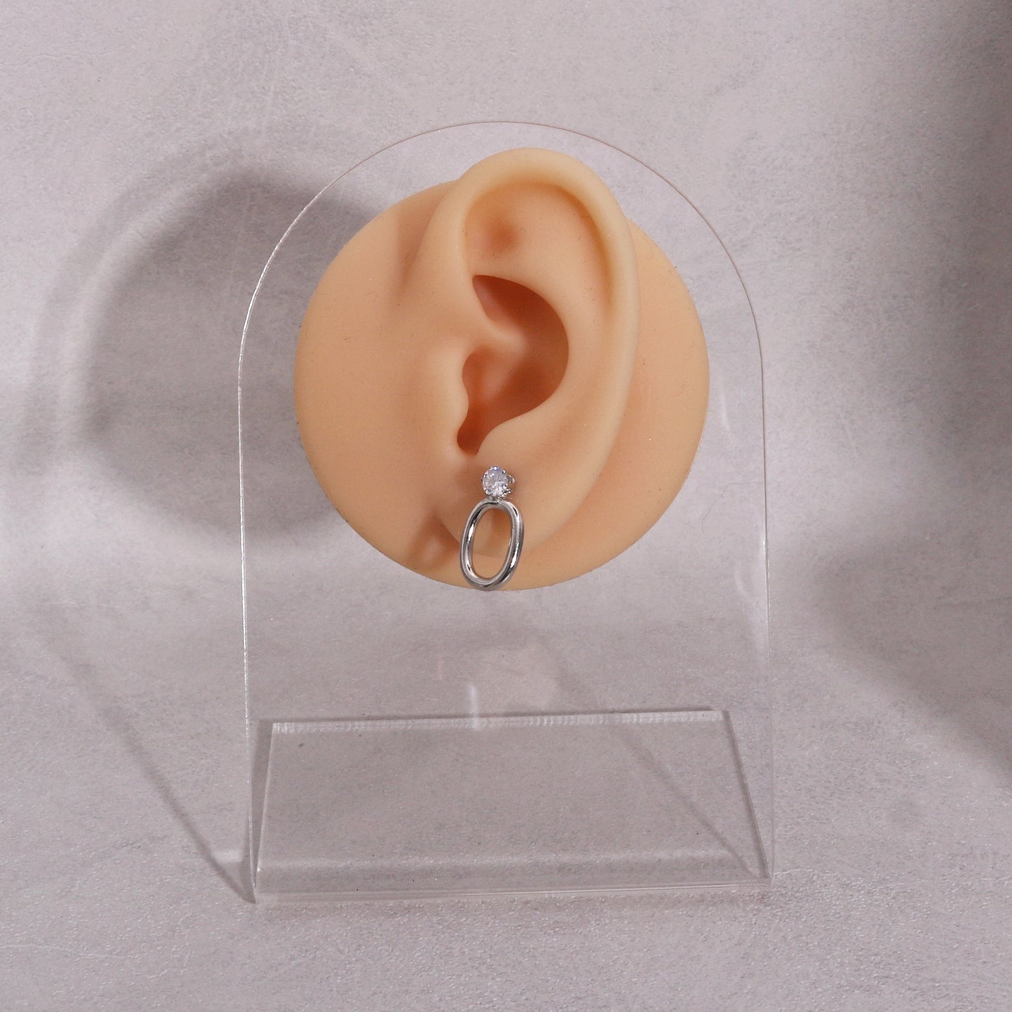 Holly Minimalist Oval Metal Stud Drop Earrings