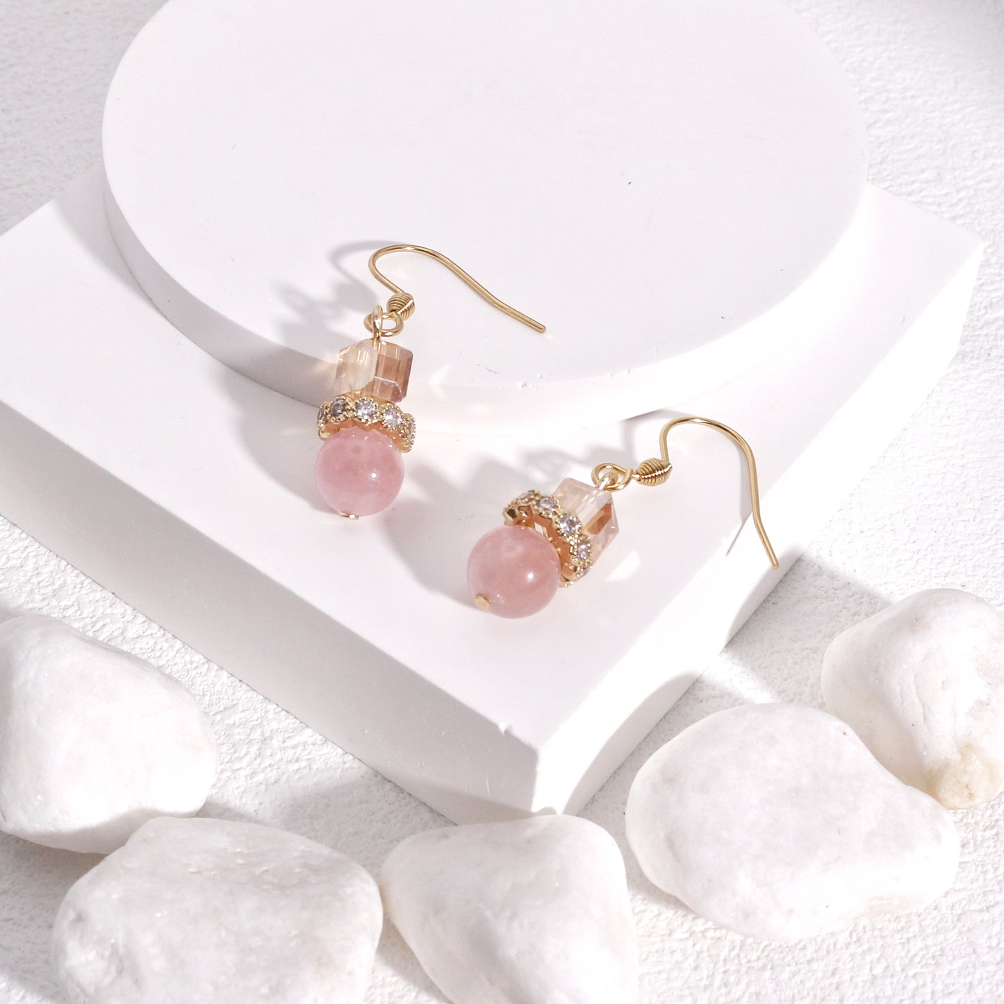 Stoned Essential Handmade Natural Gem Drop Earrings