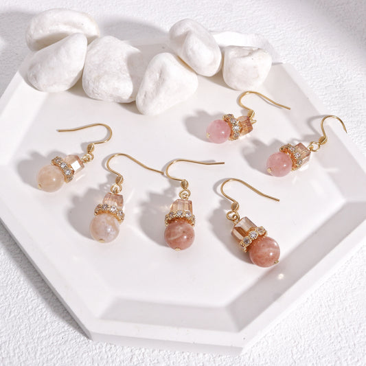 Stoned Essential Handmade Natural Gem Drop Earrings