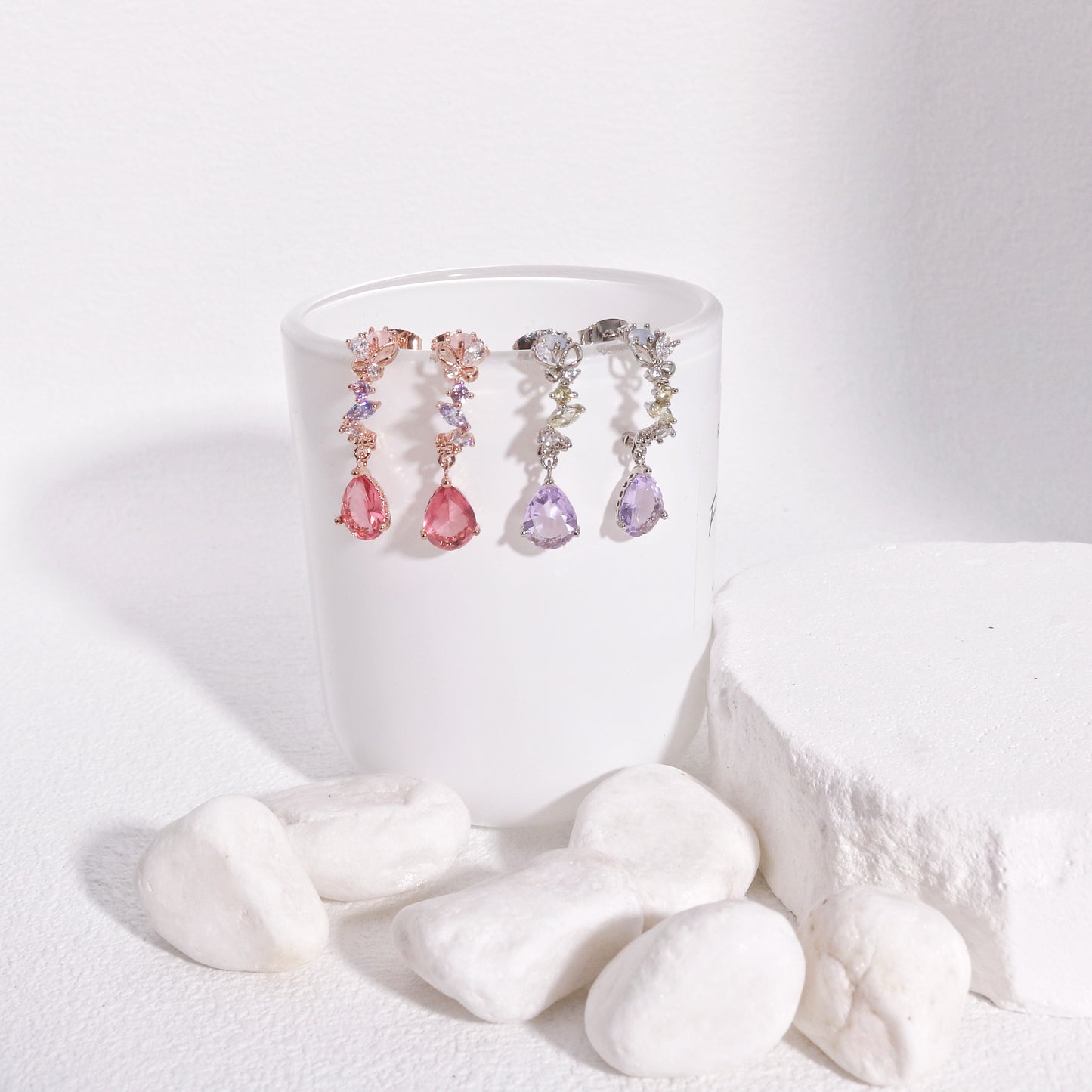 Isabella Dainty Gems Hoop Drop Earrings