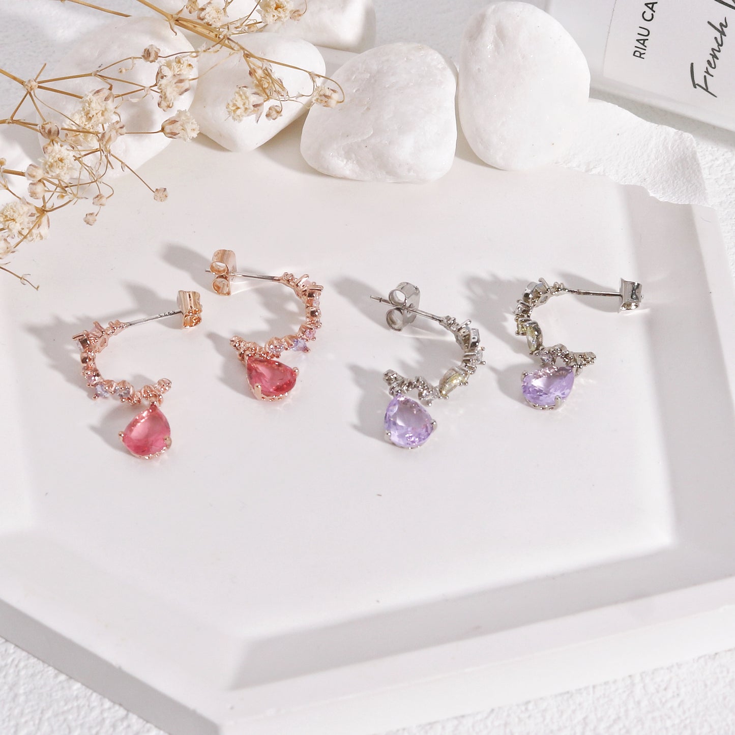 Isabella Dainty Gems Hoop Drop Earrings