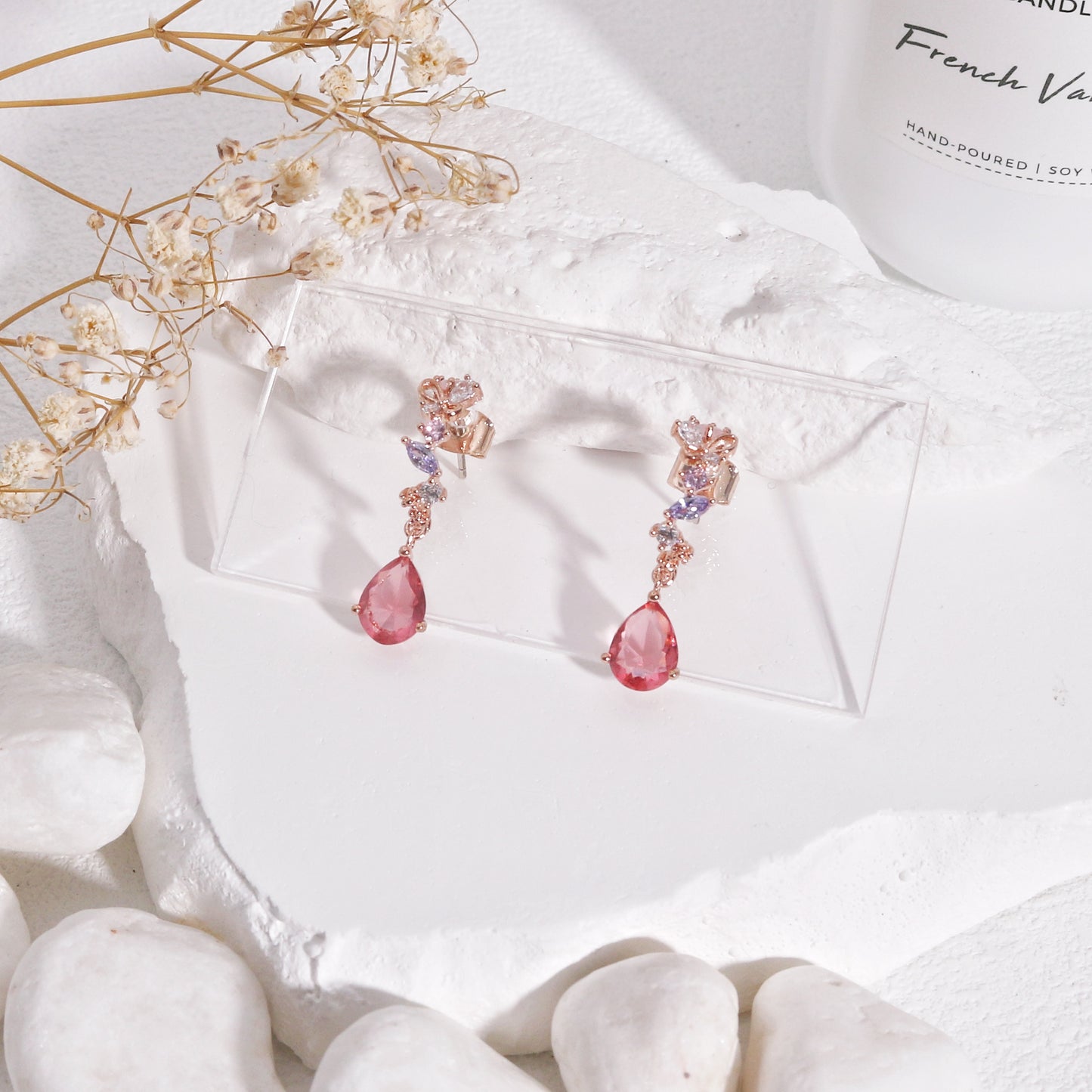 Isabella Dainty Gems Hoop Drop Earrings