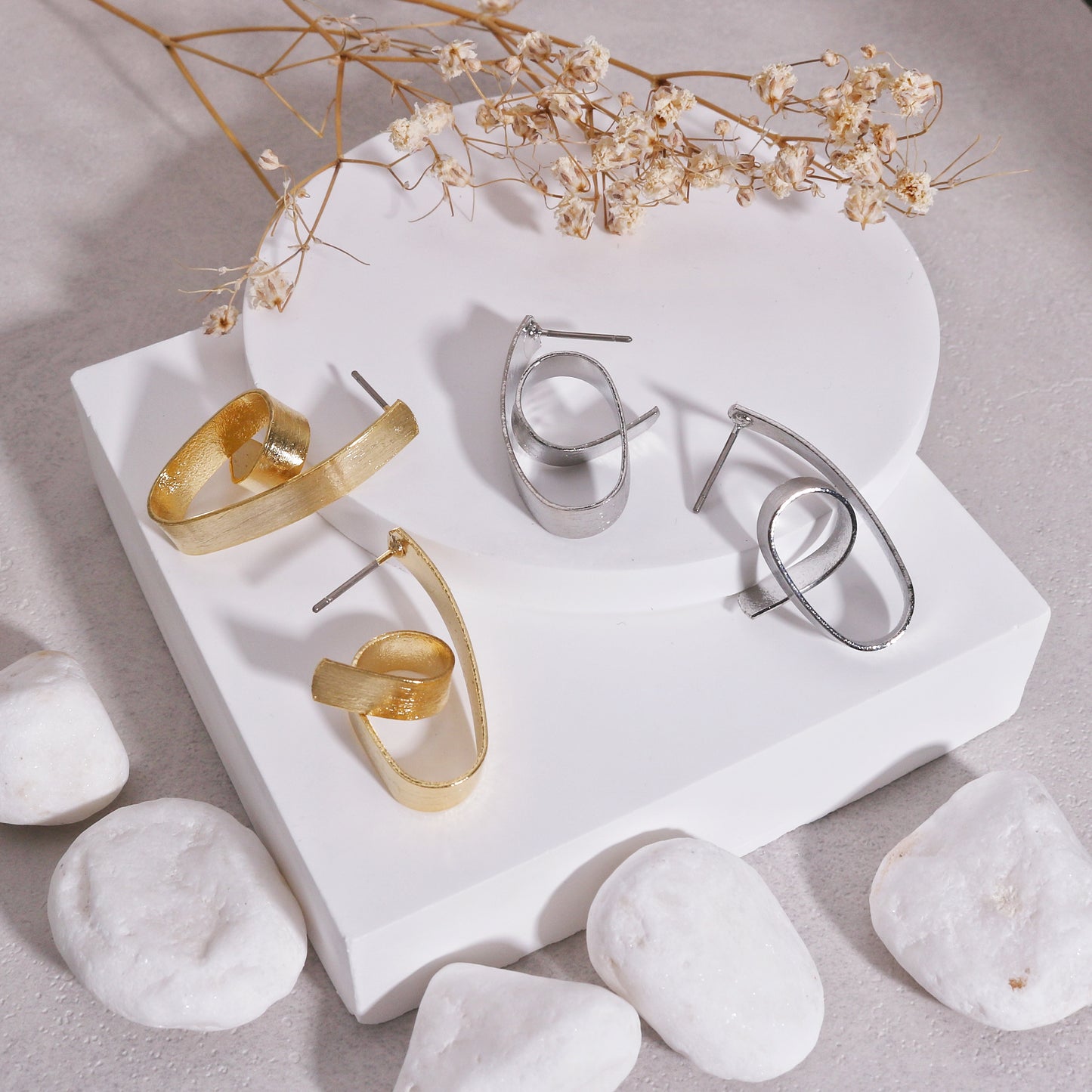 Kimber's Ribbon Styled Matte Minimalist Earrings