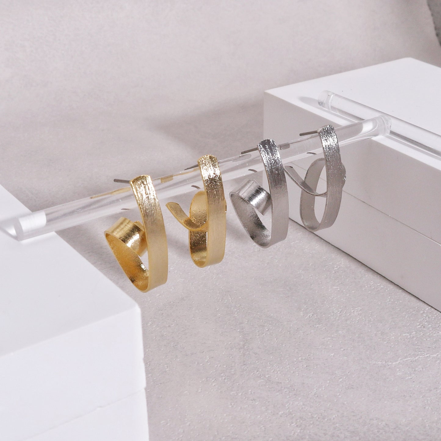 Kimber's Ribbon Styled Matte Minimalist Earrings
