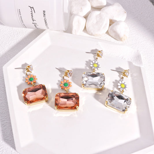 Tyan Estate Style Statement Crystal Drop Earrings