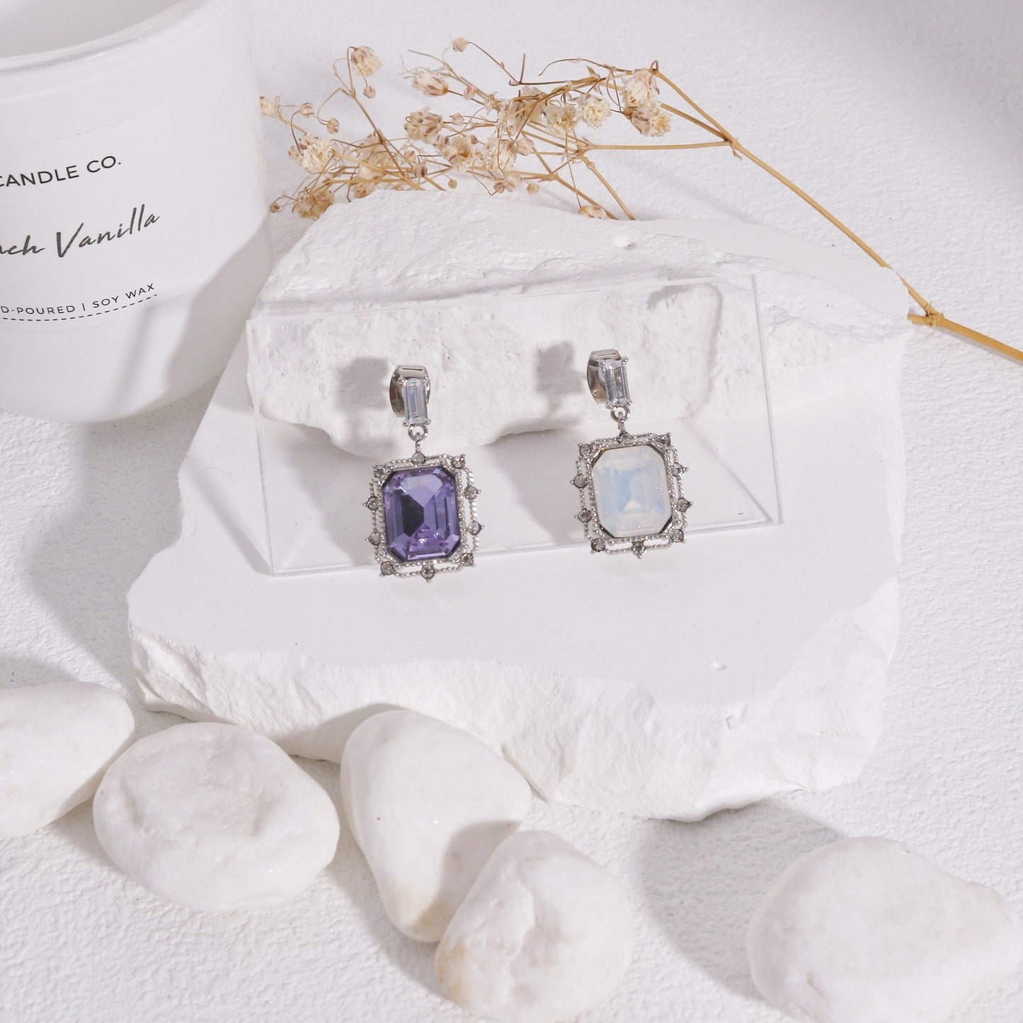 Vivienne Asymmetric Vintage Crystal Drop Earrings