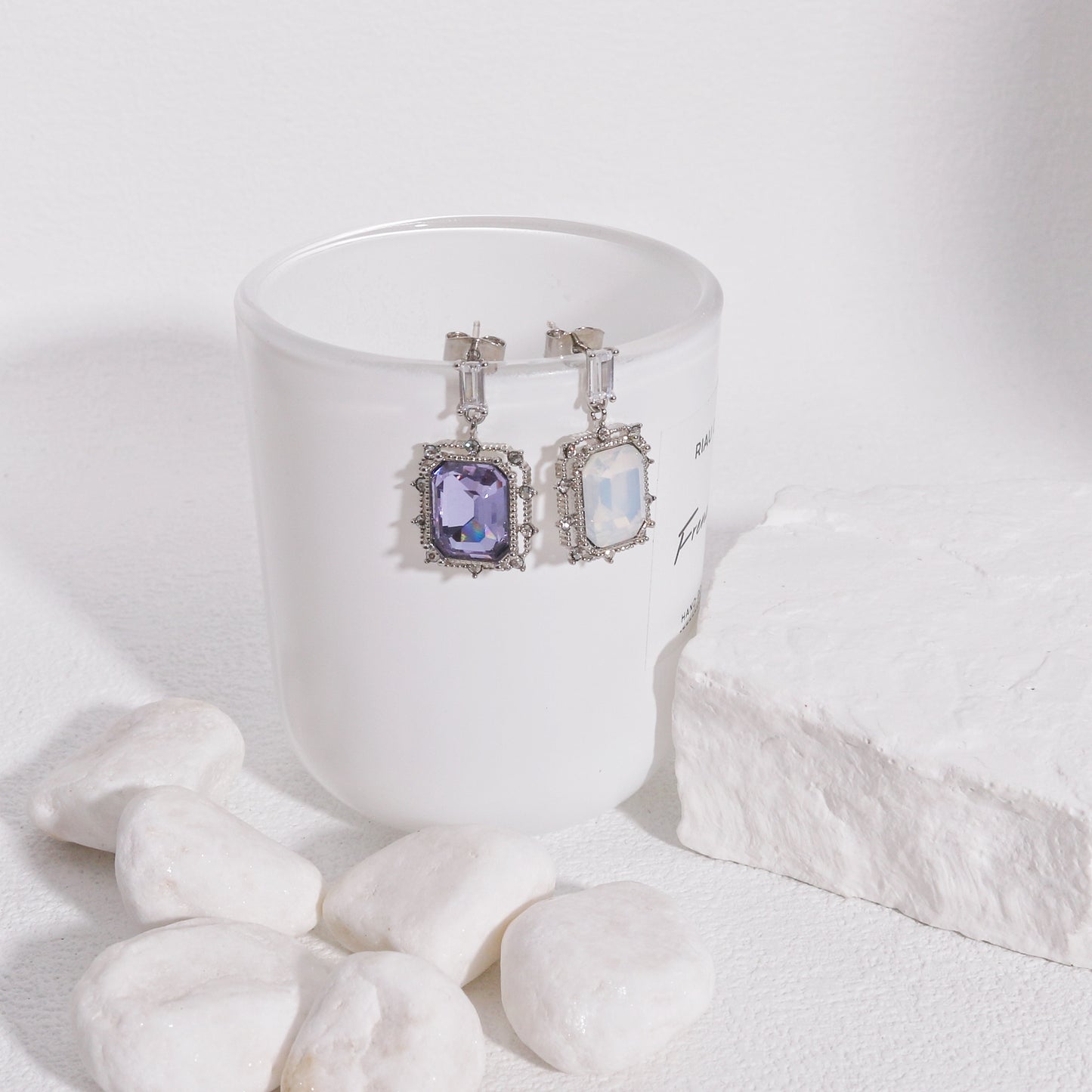 Vivienne Asymmetric Vintage Crystal Drop Earrings