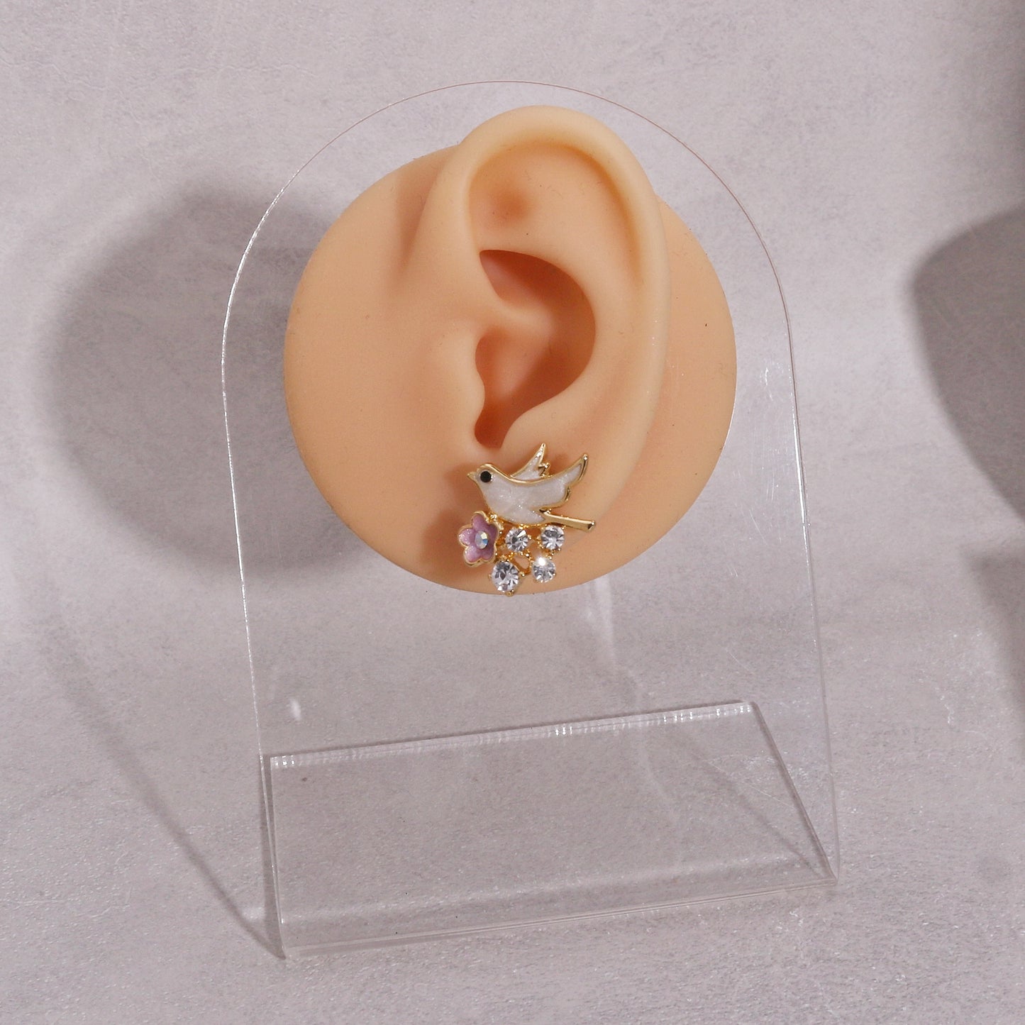 Everly Hand-painted Dove Stud Earrings
