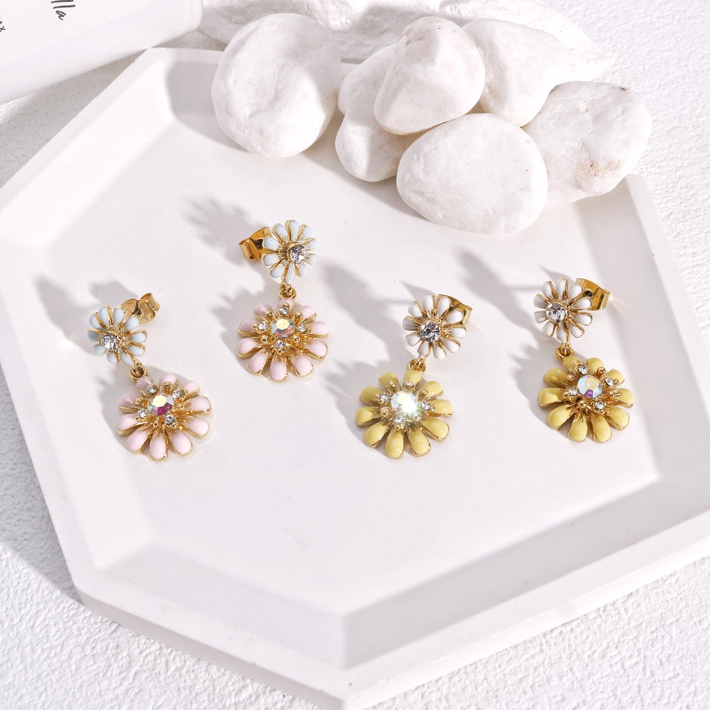 Cynthia Sweet Pastel Floral Dangle Earrings