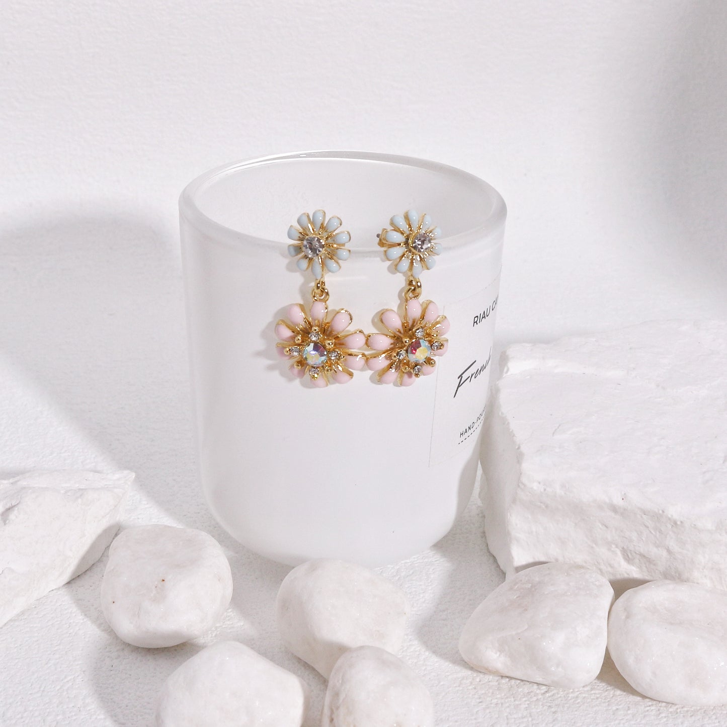 Cynthia Sweet Pastel Floral Dangle Earrings