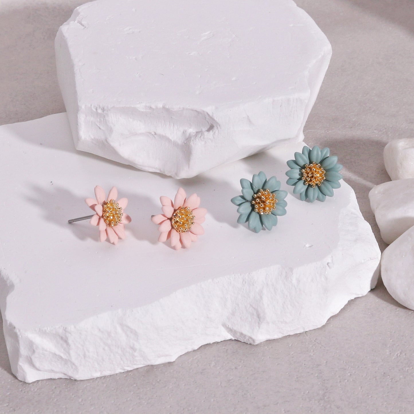 Riley Pastel Colored Dainty Floral Stud Earrings