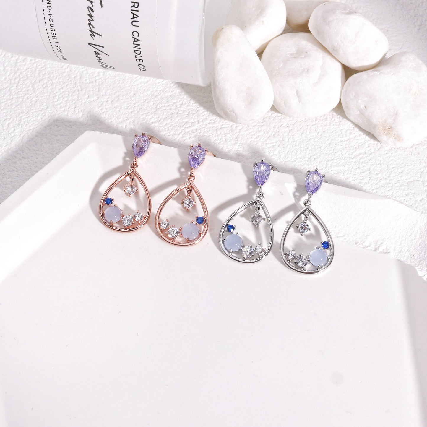 Lila Dainty Crystal Drop Earrings