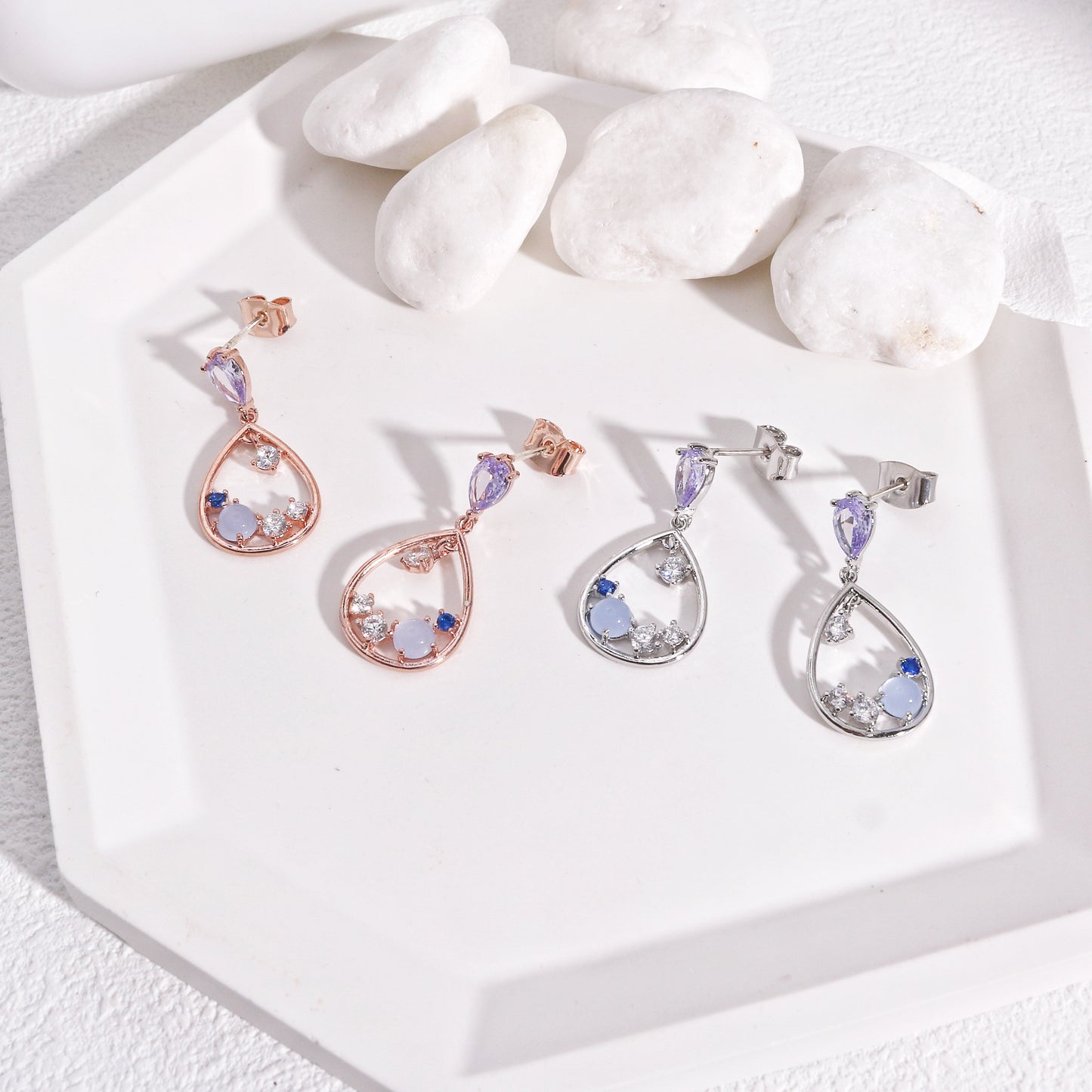 Lila Dainty Crystal Drop Earrings