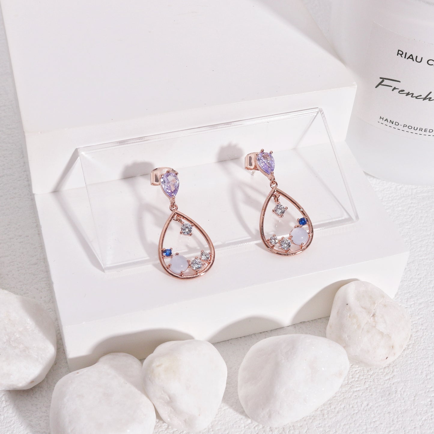 Lila Dainty Crystal Drop Earrings