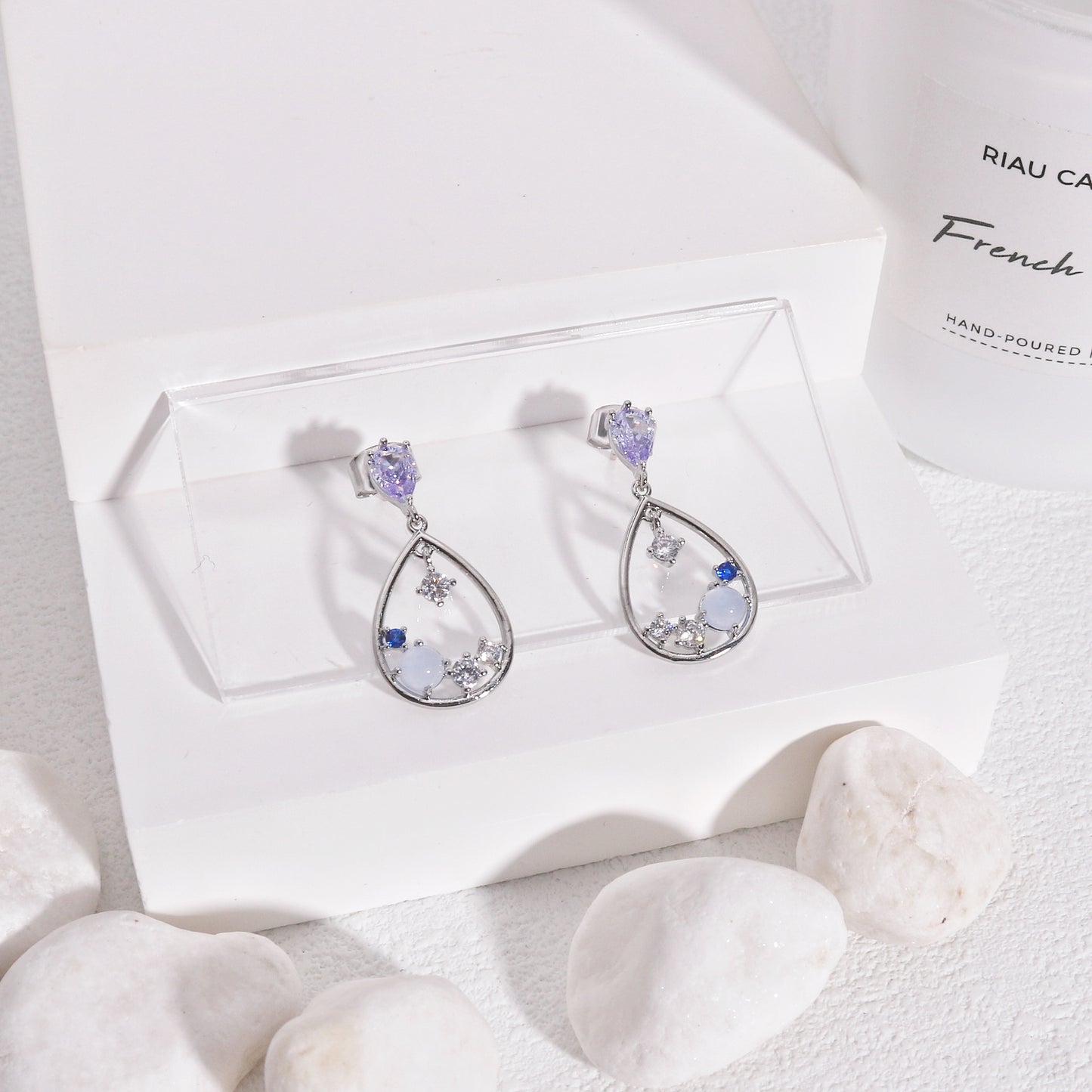 Lila Dainty Crystal Drop Earrings