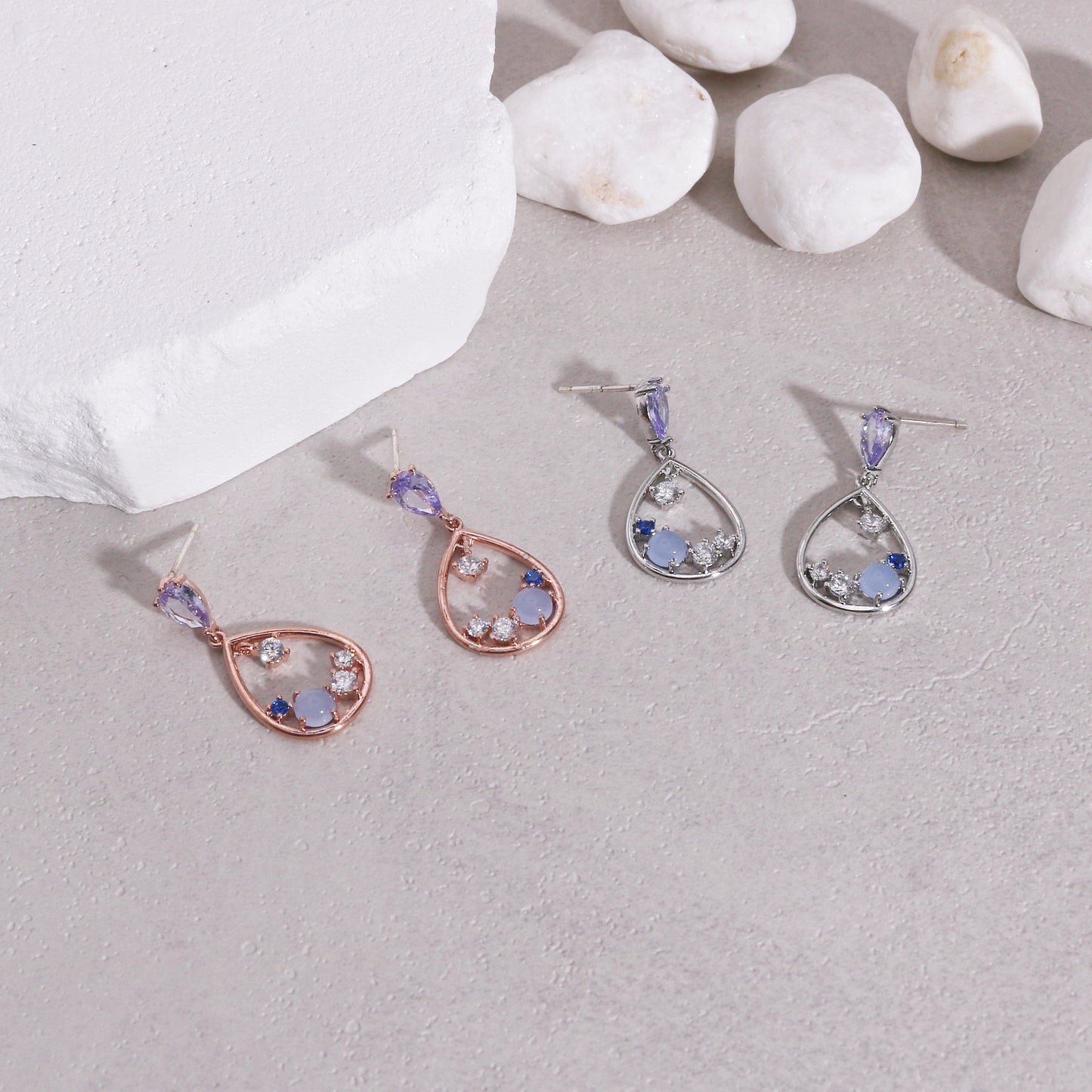 Lila Dainty Crystal Drop Earrings