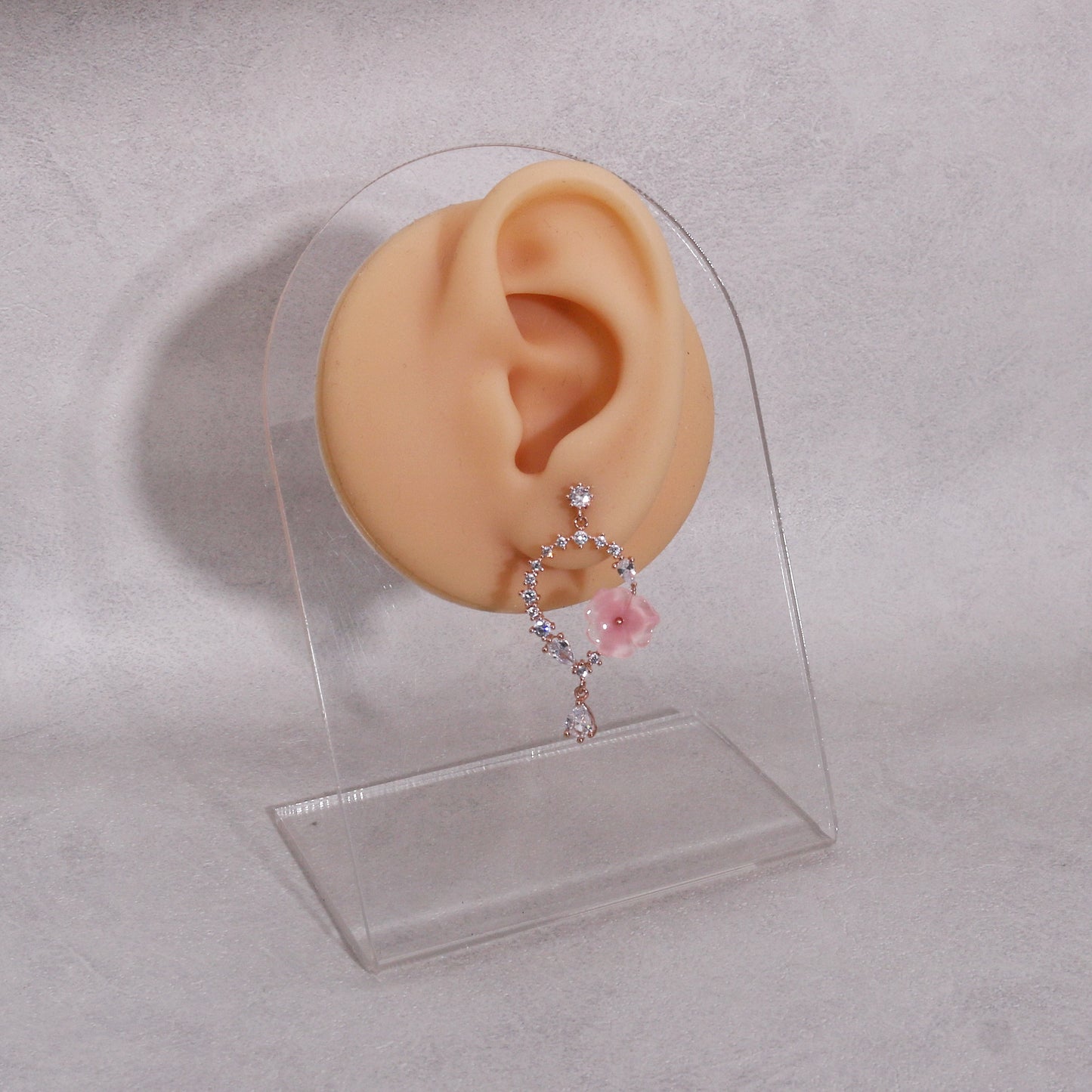 Althea Glamorous CZ Sparkle Sakura Drop Earrings