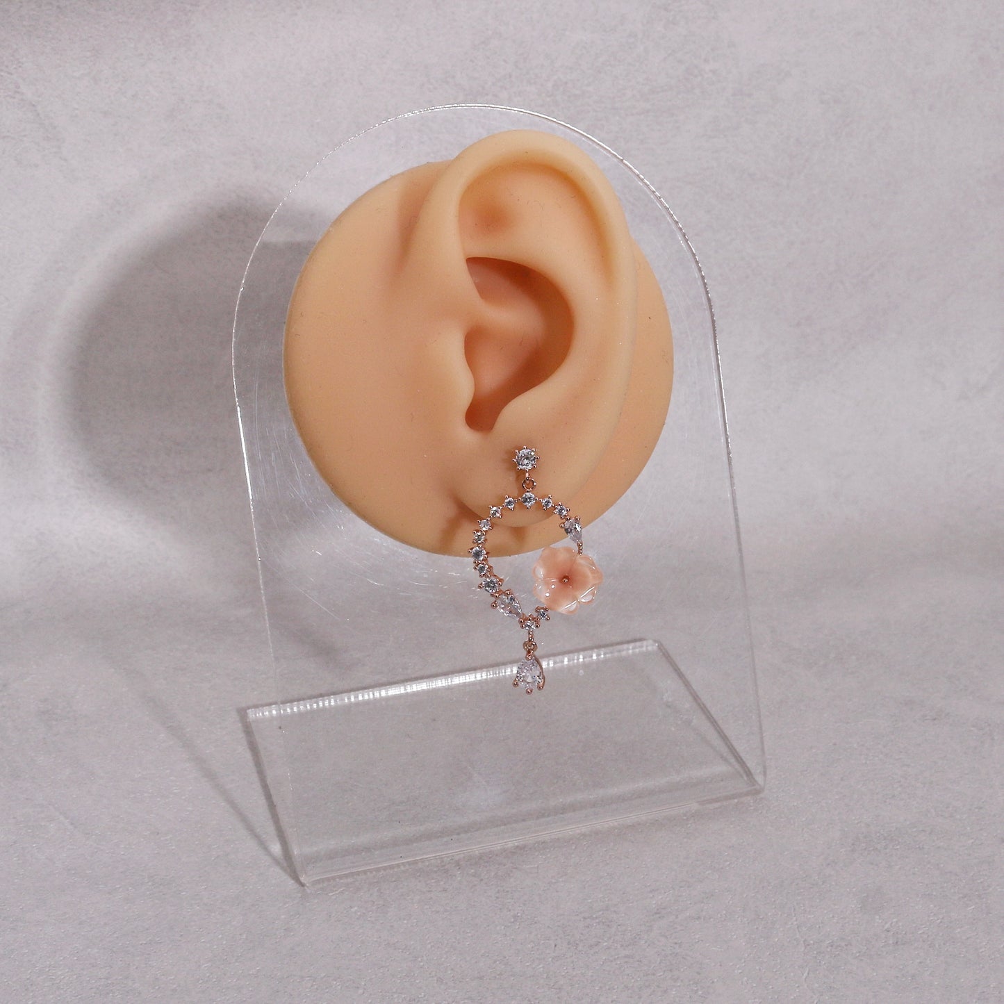 Althea Glamorous CZ Sparkle Sakura Drop Earrings