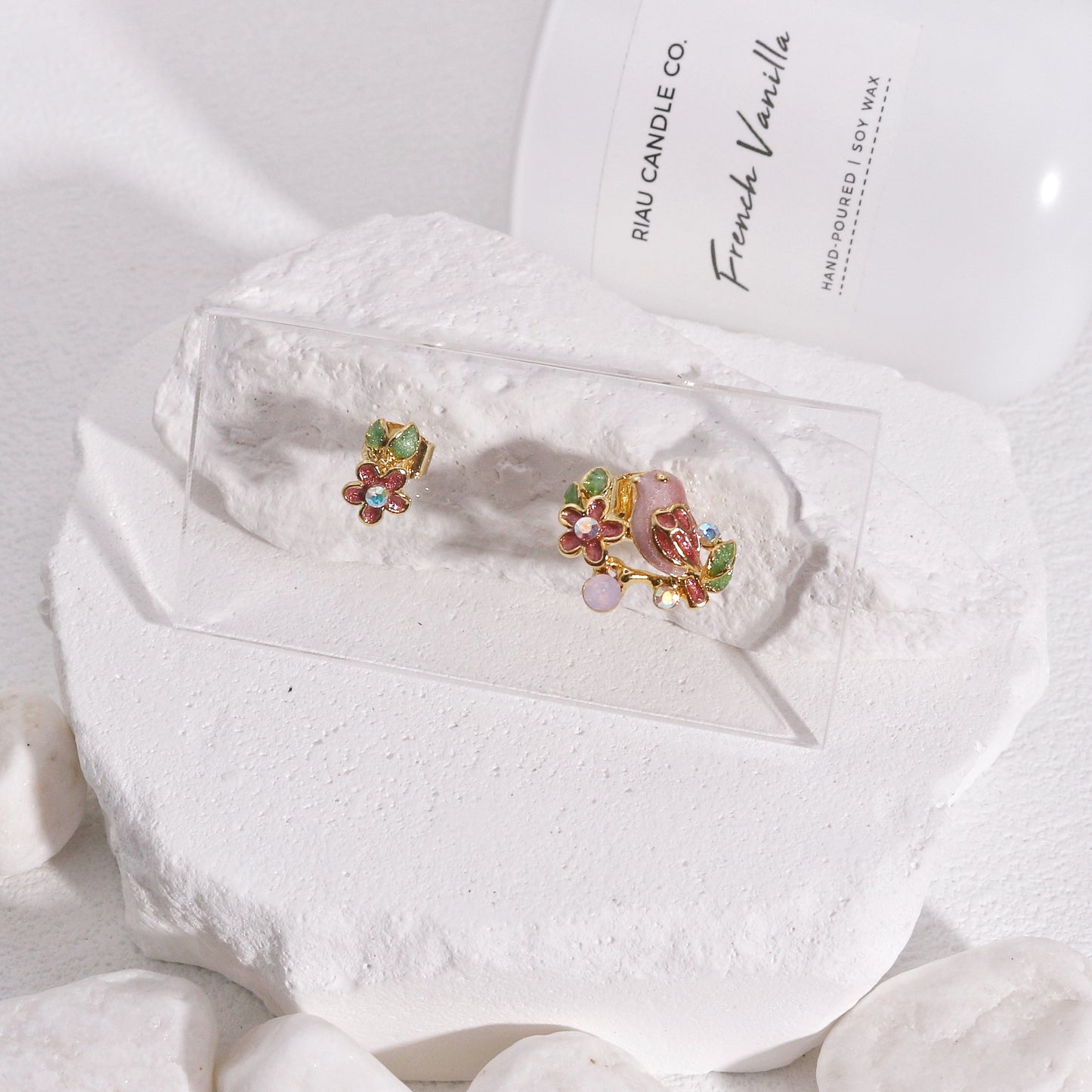 Rosalie Asymmetrical Little Bird Stud Earrings