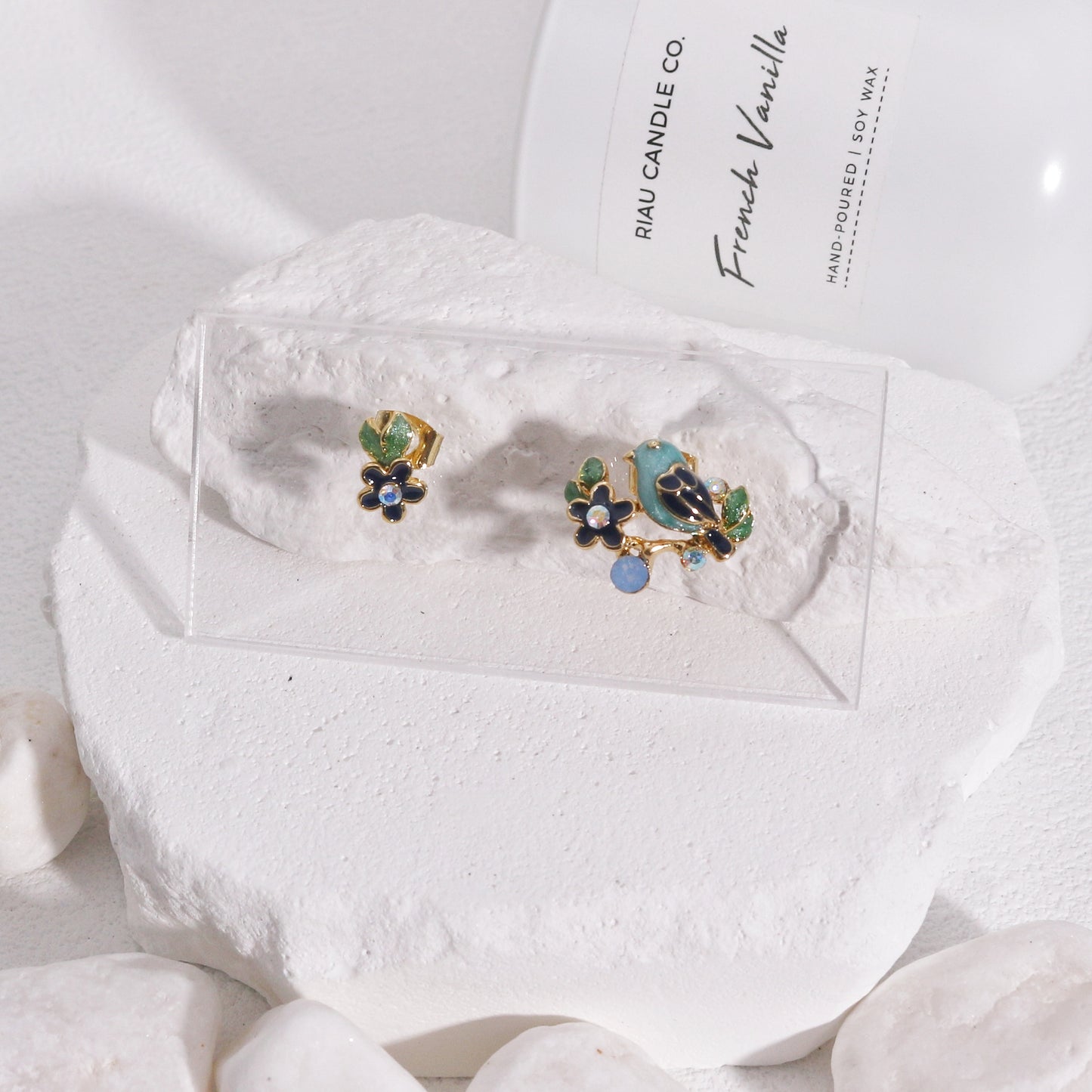 Rosalie Asymmetrical Little Bird Stud Earrings