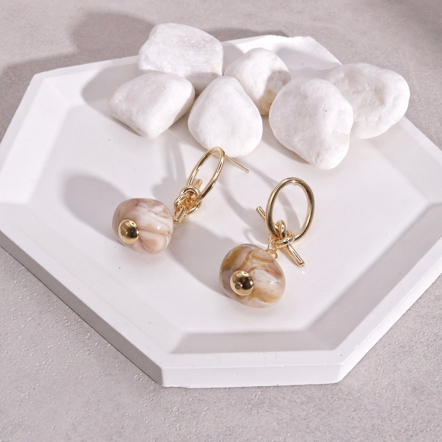 Vivienne Handmade Resin Gemstone Drop Earrings