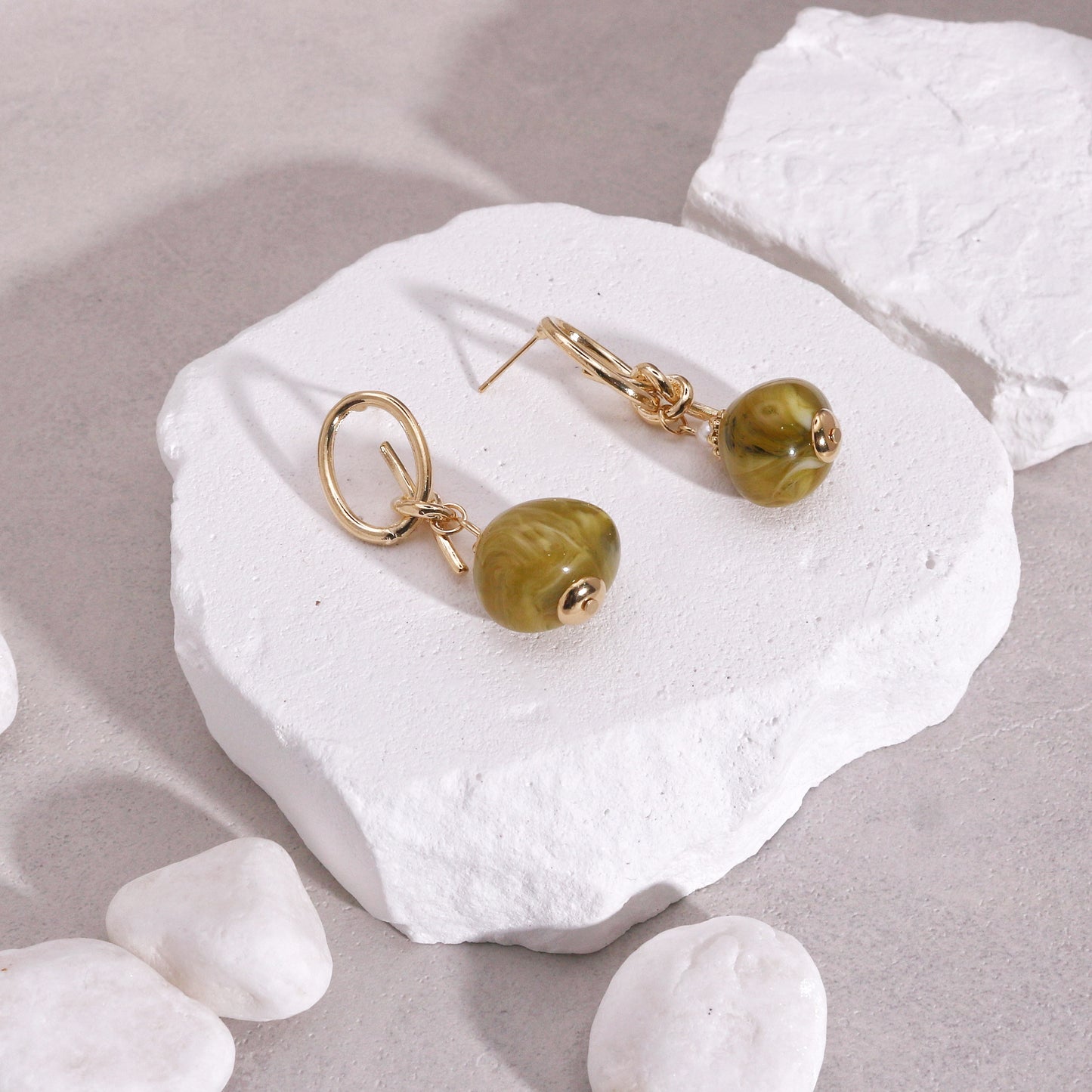Vivienne Handmade Resin Gemstone Drop Earrings