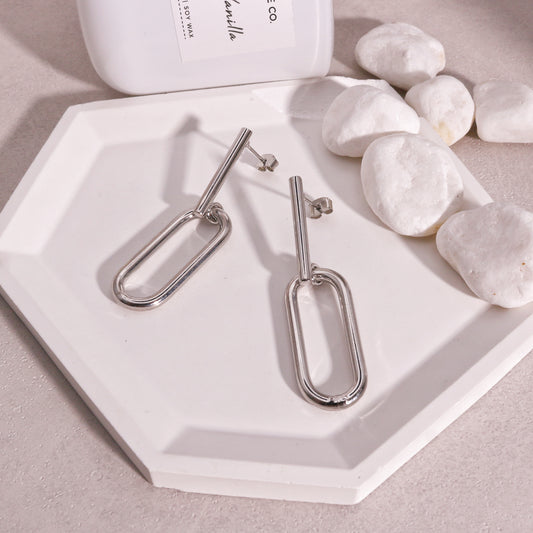Rochella Long Bar Carabiner Drop Earring