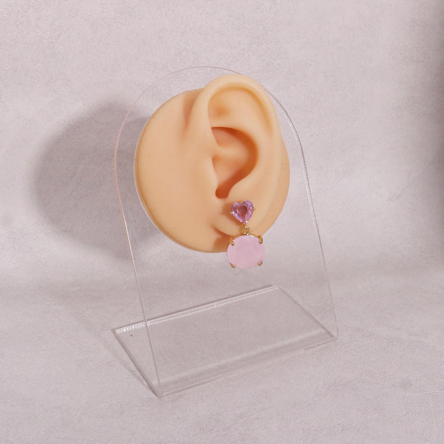 Rose Quartz Crystal Love Drop Earrings