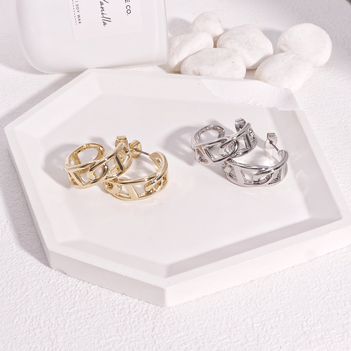 Livia Statement Metal Hoop Earrings